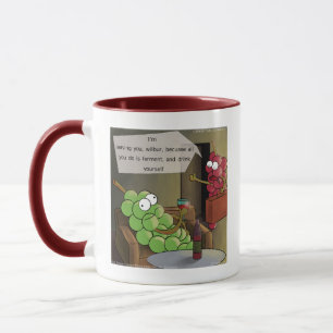 Traubenbruch Funny Food, Wine & Marriage Comic Tasse