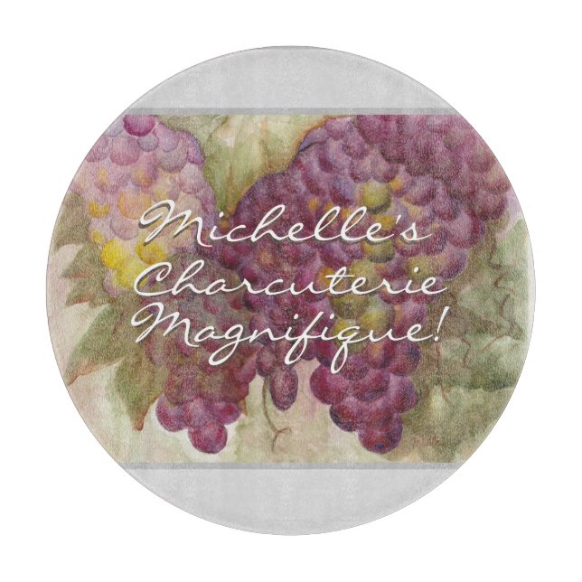 Traubencluster Charcuterie Round Cutting Board Schneidebrett (Vorderseite)