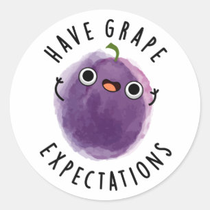 Traubenerwartungen Positiver Fruchtpun Runder Aufkleber