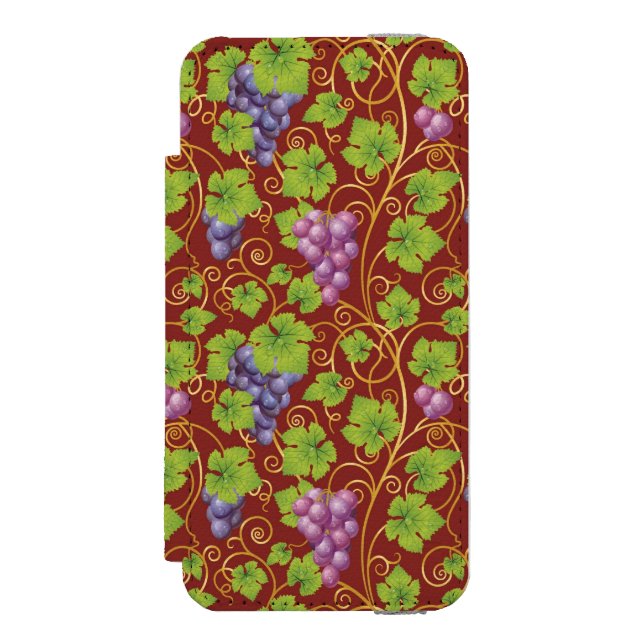Traubenmuster Incipio iPhone Geldbeutel-Hülle (Folio Vorderseite)