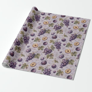Traubenpflaume Wasserfarbe Frucht Muster Geschenk Geschenkpapier