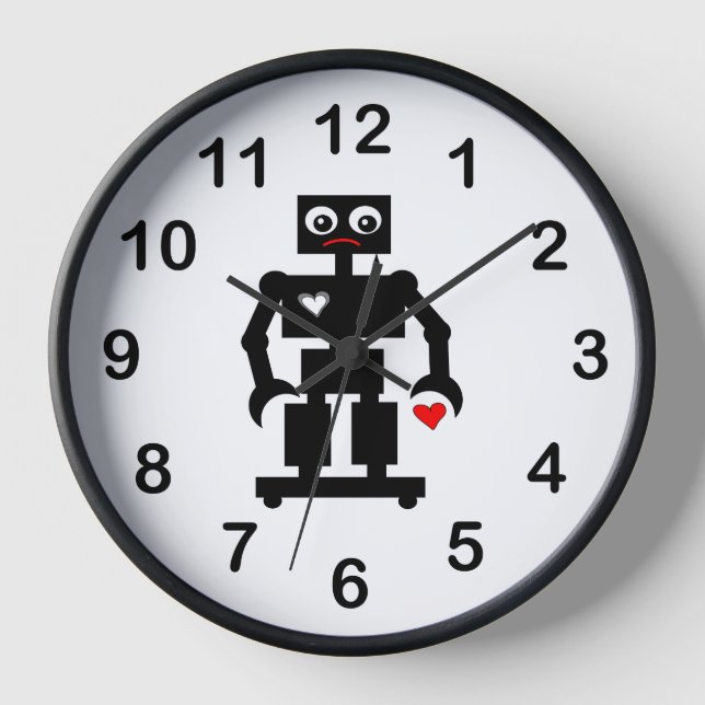 Traubenrobot mit öliger Träne und gebrochenem Herz Uhr (Vorderseite)