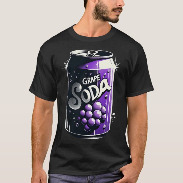 Traubensoda bedrückt Druck stilvoll und lebendig T-Shirt (Vorderseite)