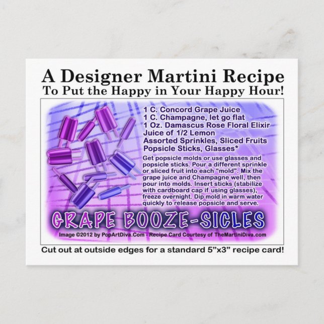 Traubenverstärker Rezept Postkarte (Vorderseite)