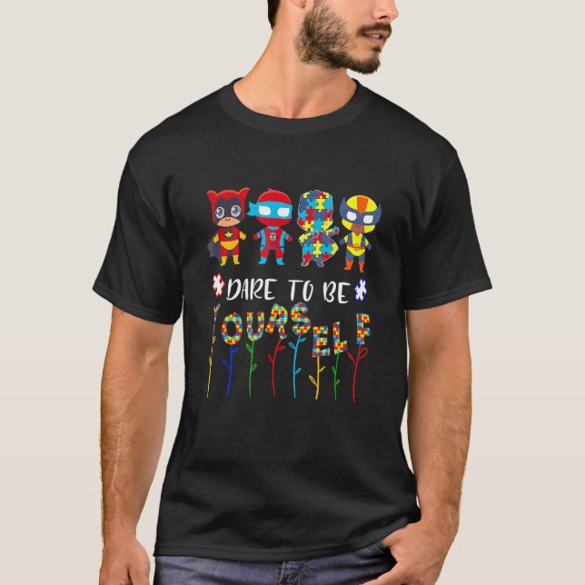 Traue Dir Selbst Überwindung Superhelden Für Autis T-Shirt (Vorderseite)