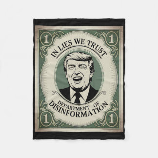 „Traue Niemandem“ - Trump-Banknoten-Parodie _1 Fleecedecke