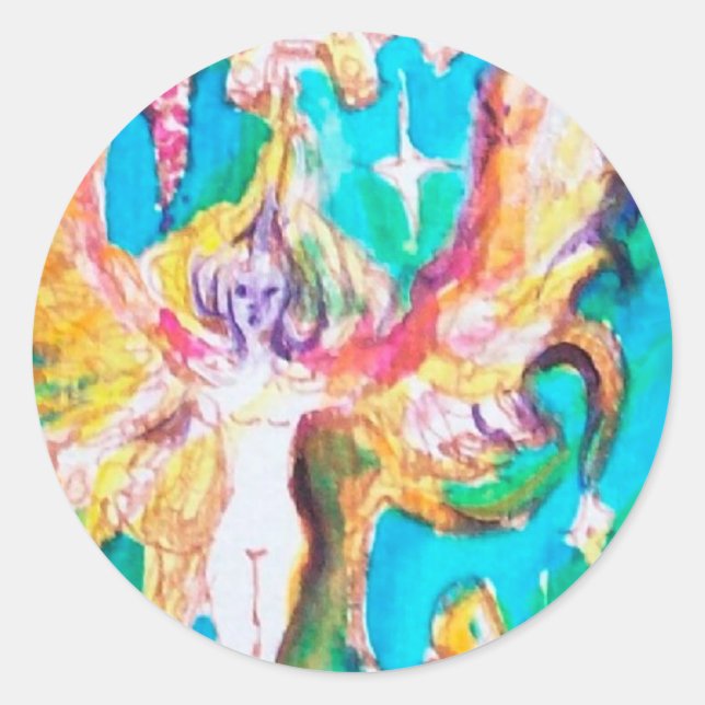 TRAUENMÄDCHEN RUNDER AUFKLEBER (Vorderseite)