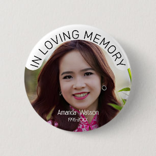 Trauer Andenken Foto Gedenk Tribute Button