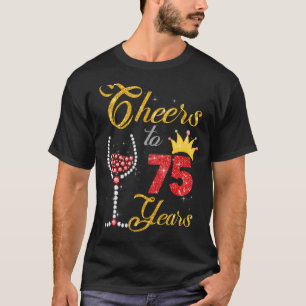Trauer auf 75 Jahre 1948 75. Geburtstag Wein Diama T-Shirt