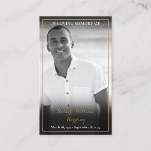 Trauer Gedenk Schwarz-Weiß-Foto Gebetskarten Visitenkarte