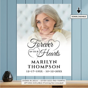 Trauer Gedenkfoto FOREVER IN UNSEREN HERZEN Poster