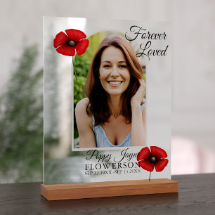 Trauer Gedenkfoto Mohn Acrylschild