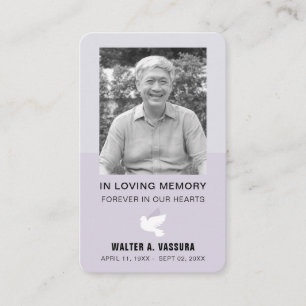 Trauer-Gedenkgebet-Tauben-Fotokarte Visitenkarte