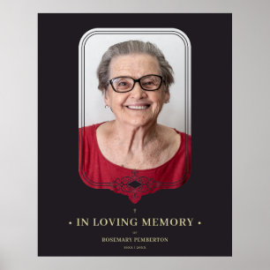 Trauer Schwarz Filigran Verzierung Ornamental Flou Poster