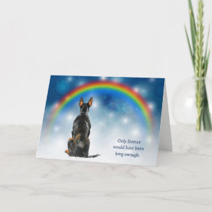 Trauer um Dobermann Pinscher Nachtlichter Beileid Feiertagskarte