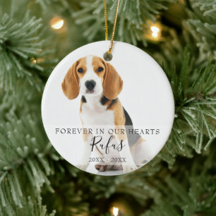 Trauer um Haustiere Hund Katze Gedenkfoto Weihnach Keramik Ornament