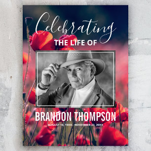 Trauer Willkommensschild Mohn Foto Gedenkposter Poster