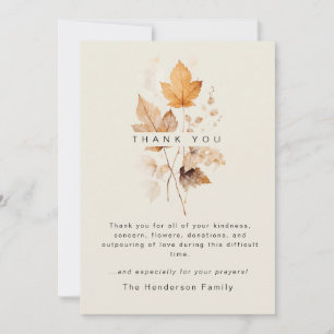 Trauerdankkarte Warmes Herbstlaub Begräbnis Dankeskarte