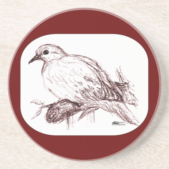 Trauerdove Baby Sandstein Untersetzer (Vorne)