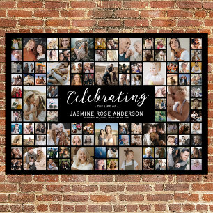 Trauererinnerung 100 Foto-Collage Poster