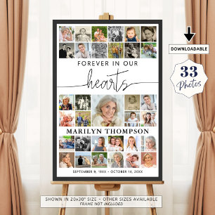 Trauerfeier 33 Foto-Collage Für immer in unseren H Poster