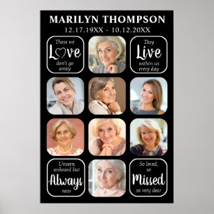 Trauerfeier 8 Foto-Collage Gedenkzitat Poster
