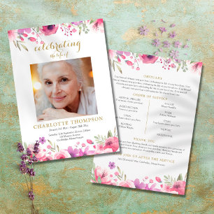Trauerfeier-Gedenkdienst mit Blumenfoto Programm