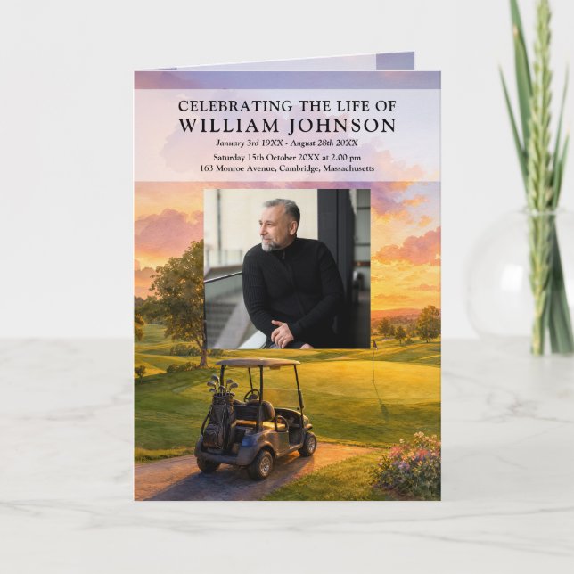 Trauerfeier-Golfbuggy-Gedenk-Programm  Programm (Vorderseite)