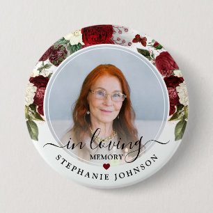 Trauerflor in Liebe Erinnerung Foto-Memorial Button