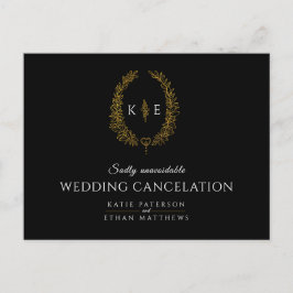 Trauergold Stornierung der Trauung schwarzes Gold Ankündigungspostkarte