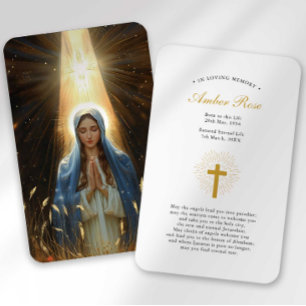 Trauerkarte mit Ave Maria Gebet zur Beileidsbekund Visitenkarte