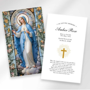 Trauerkarte mit Ave Maria Gebet zur Beileidsbezeug Visitenkarte