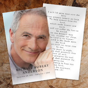 Trauerkarte mit Foto und Gebet Mitteilungskarte