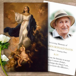 Trauerlose Annahme Mary Gebet Sympathiekarten