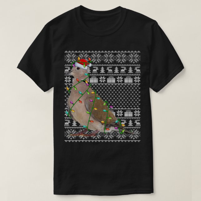 Trauernde Dove Bird Lover Santa Ugly Trauertaube T-Shirt (Design vorne)