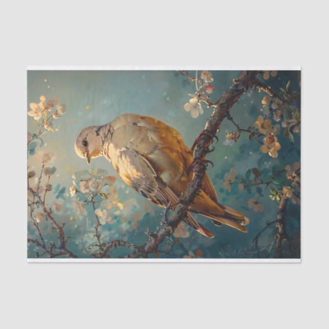 Trauernde Ölmalerei Ephemera Decoupage Seidenpapier (Vorderseite)