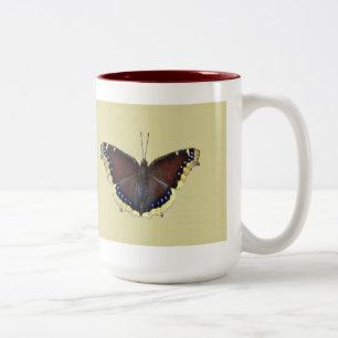 Trauernder Schmetterling in der Cloak - Nymphalis- Zweifarbige Tasse