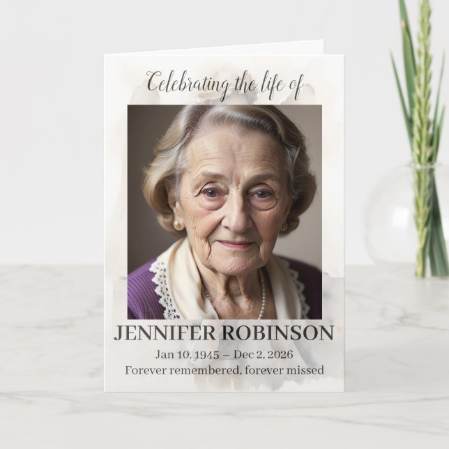 Trauerprogramm Engel Gedenkfeier Elegant Programm (Vorderseite)