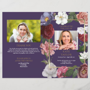Trauerprogramm mit Blumenschmuck für die Trauerfei