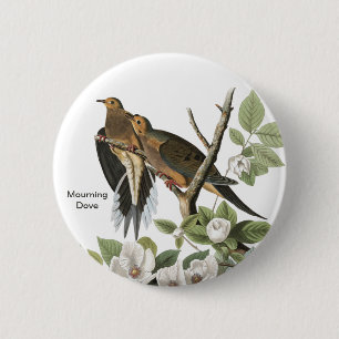 Trauertaube von John James Audubon, Birdwatcher Button