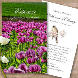 Trauerverlust Lila Mohngebet Sympathiekarten Visitenkarte