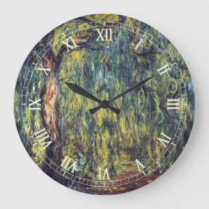 Trauerweide von Claude Monet, Vintage Fine Art Große Wanduhr