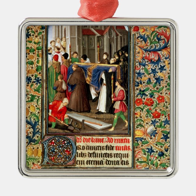 Trauerzug mit Grabgräbern Silbernes Ornament (Vorne)