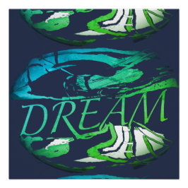"Traum" Aqua Light Green Inspiration Abstrakt Poster