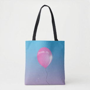 Traum auf Zitat Rosa Ballon in Himmel inspirierend