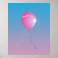 Traum auf Zitat Rosa Ballon in Himmel inspirierend