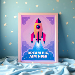 Traum Big Aim Motivierend Kinderzimmer Kunst, Kult Poster