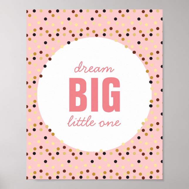 Traum Big Little One Kinderzimmer Mauer Pink Gold Poster (Vorne)