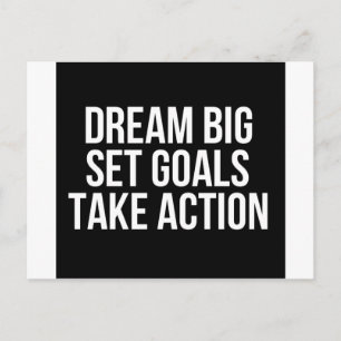 Traum Big Set Goals Action Motivierend Zitat Postkarte