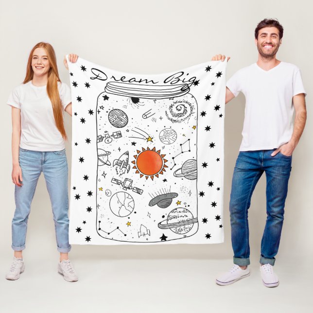 Traum Big Universe in Mason Jar Illustration Fleecedecke (Beispiel)